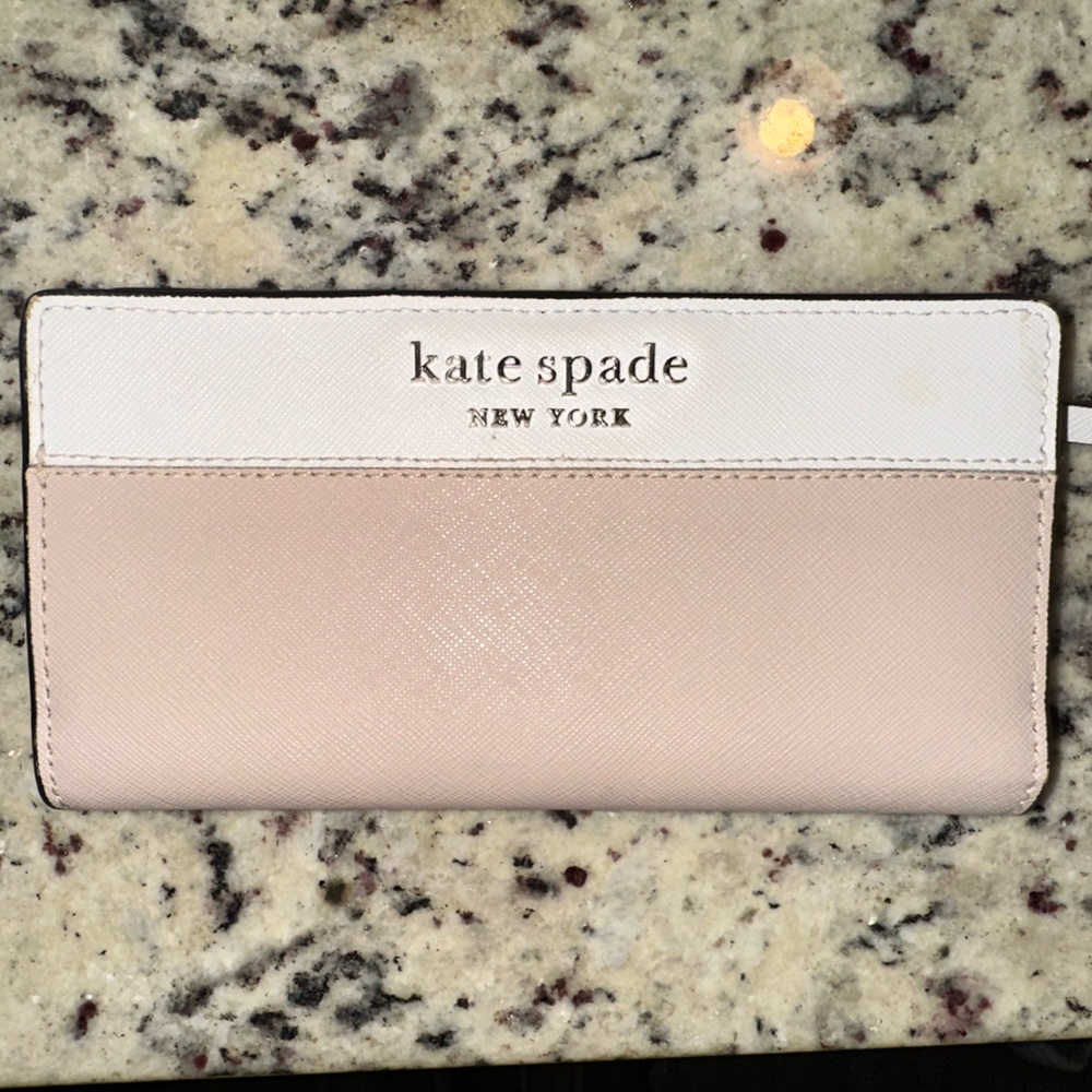 Kate Spade Leather Pink & White Wallet